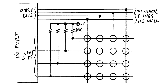 16-key keypad schematic