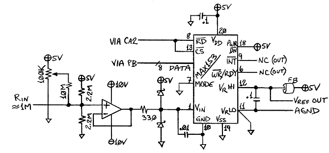 MAX153 D/A converter schematic