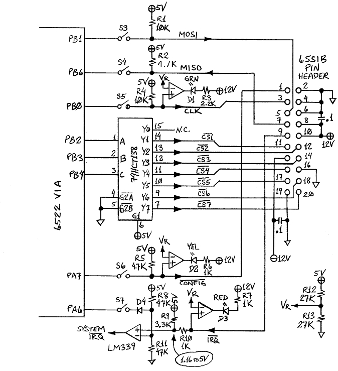 6522 VIA driving 65SIB for multiple SPI (and other serial) devices